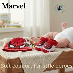 Marvel Baby Spiderman Cap & Booties Set – Red 0–12M‎